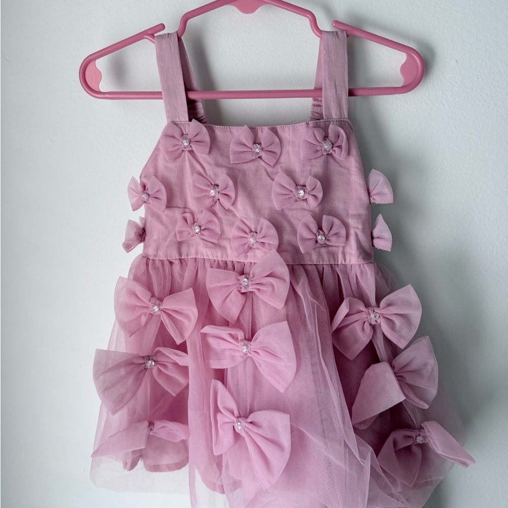 “Tutu Du Monde” Orchid Bow Embellished Dress